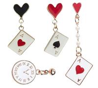 ZEPIQOR 2 Paire de Boucles d'Oreilles Poker Pour Femmes, Boucles D'Oreilles Amusantes Poker, Plaqué Or Cartes à Jouer Motif Boucles d'Oreilles, Boucles d'Oreilles à La Mode