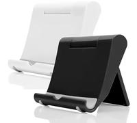 ZEPIQOR 2 Pcs Supports de téléphone Portable, Stand Smartphone Pliable et réglable pour Table, Bureau, Appui Confortable pour téléphone, Tablette, Compatible avec iPhone, iPad, Samsung