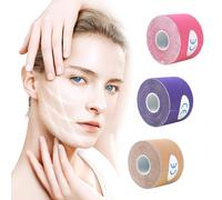 ZEPIQOR 3 Rouleaux Bande de Lifting Raffermissement, 2.5cm x 5m Patch Anti Rides Visage, Face Lifting Patch, Face Lift Tape, Anti-Rides Face Lift Patchs pour Raffermir la Peau