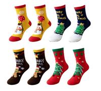 ZEPIQOR 4 Paires Chaussette de Noel, Chaussette Noel Enfant, Chaussettes de Noël en Coton, Chaussettes de Noël en Feutre, pour Les Enfants Cadeaux De Noël