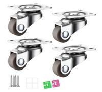 ZEPIQOR 4 Pièces Roulettes pour Meubles,Hauteur des roues 20mm, Roulette Charge Lourde Fixe avec Frein, Roulettes Pivotantes à 360 Degrés Meuble, Roue de Meuble Exterieur Silencieuses con Vis