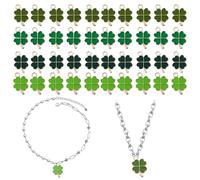 ZEPIQOR 40 Pièces Pendentif Trèfle Breloques en Métal Porte-bonheur Trèfle Vert Pendentifs Porte-bonheur à Quatre Feuilles Accessoires de Bricolage pour Bijoux Bracelet Porte-clés Cadeaux