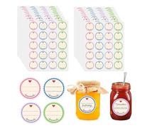 ZEPIQOR 400 Pièces Etiquettes Autocollantes Bocaux, 4 couleurs, Ø 38 mm, Homemade, Rondes, Amovibles, Confiture Autocollants Pour La Maison, Cuisine, Bocaux Mason, D'épices, Cadeau, Anniversaire