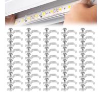 ZEPIQOR 50Pcs Clip de Fixation Ruban LED, Attache Ruban LED 10mm pour Supports de Fixation Clips Bande LED 10mm Wide Waterproof - Livré avec de vis