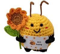 ZEPIQOR Abeille Positive, Poupée Positive en Tricot, Mini Poupée en Peluche Tricotée, Poupée Tricotée en Forme De, Cadeau Anniversaire Femme Homme, Cadeau Personnalisé（reine des abeilles）