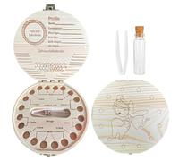 ZEPIQOR Boîte à Dents de Lait en Bois, Boîte à Dents de Lait Garçon Fille, Boîtes à Dents Pour Enfants, Organisateur De Rangement Pour Les Dents De L’Enfant, Souvenirs Pour Bébés Cadeaux