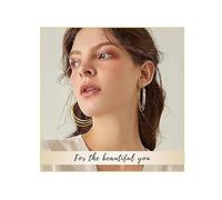 ZEPIQOR Boucles D'oreilles Pour Femmes, Boucles d'oreilles Femme, Boucles d'oreilles à Triple Créole, Boucles D'oreilles Légères En Plaqué Or, Bijoux Tendance Cadeau Pour Femme