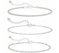 ZEPIQOR Bracelet Femme Argent Sterling 925 Réglable Bracelets Empilable Bracelet Argent Bijoux pour Femme Filles