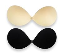 ZEPIQOR Brasière push-up invisible dos nu adhésif, 2 paires Soutien-gorge confortable et réutilisable pour robe et mariage
