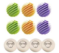 ZEPIQOR Lot de 10 balles de séchage pour doudoune, 4 Boules de Séchage en Laine de Mouton Organique - Balles de Séchage pour Sèche-Linge - Boule de Sechage Réduit le Temps et Adoucit le Linge