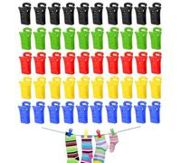 ZEPIQOR Lot de 50 pinces à chaussettes pour machine à laver et sèche-linge, Avec crochets, Avec clip pour chaussettes directement dans le tiroir sans les plier, Avec clip à chaussettes, Multi-usages