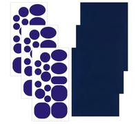 ZEPIQOR Lot de 6 feuilles de rustines de réparation en nylon pour doudoune, patch doudoune, 48 pièces de rustines autocollantes imperméables pour doudoune, vêtements d'extérieur (bleu