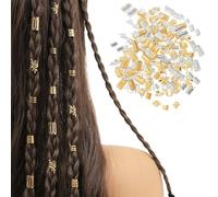 ZEPIQOR Lot de 80 Pièces Bijoux Cheveux Tresse Doré, Bijoux de Cheveux, bijoux cheveux, à Cheveux Dorées Pour Tresses, Accessoires Pour Dreadlocks, Accessoires Pour Dreadlocks, Pour Hommes, Femmes
