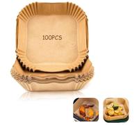 ZEPIQOR Papier cuisson air fryer, 100 pièces Food-Grade BPA gratuit, 20-24 cm, pour friteuse sans huile 5 à 8 litres - Idéal pour la cuisson saine, papier cuisson air fryer, accessoires air fryer