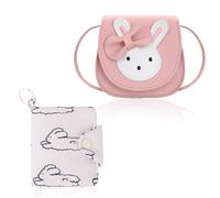 ZEPIQOR Sac à bandoulière pour enfants avec portefeuille pour enfants, mignon lapin CrossBody Bag, PU cuir princesse mini sacs pour garçons filles de 2 à 10 ans, rose, taille unique, dessin animé