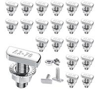 Zepitniy 20 Pièces Vis à Tête de Marteau M8 x 20 Boulons en T en Acier Inoxydable A2-70 Vis à TêTe de Marteau Photovoltaï Que avec éCrou à Bride pour Rail d'Ancrage Rail de Montage Solaire