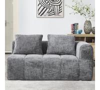 Zepneiy Canapé 2 Places, Fauteuil rembourré avec Méridienne, Canapé 2 Places Canapé Moderne Design avec Coussin et Poches latérales pour télécommande et téléphone Portable, Chenille Gris