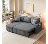 Zepneiy Canapé 3 Places en Forme de L, Canapé d'angle Convertible avec Espace de Rangement avec Méridienne, Canapé 3 Places Canapé Moderne Design Fauteuil rembourré Meuble de Salon,Gris foncé