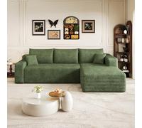 Zepneiy Canapé compressé Moderne et Minimaliste, Canapé d'angle avec avec méridienne d'angle Droit, Canapé Style Cloud Aucun Assemblage requis Vert