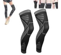 ZEPOIYM Compression de Jambe complète Flytex, Manchon de Compression de Jambe complète Flytex, Soutien du Genou pour la Course, Manchons de Compression pour Genoux et Jambes (L,1 Pair)