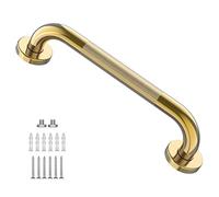 Zepolu Barre d'appui de douche dorée avec poignée moletée antidérapante de 50,8 cm, barre d'appui murale en acier inoxydable, main courante équilibrée de sécurité, aide aux personnes âgées blessure