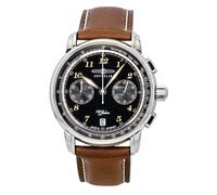 Zeppelin 100 Jahre Cadran Noir Quartz Chronographe 50M Cuir Z76743 pour Homme