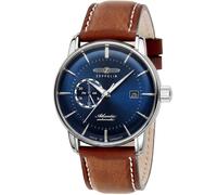 POINT tec Zeppelin Montre Atlantic 8470-3 Automatique Bracelet cuir Homme Argenté