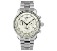 Zeppelin 8680MB-3 Montre pour homme série 100 ans en acier inoxydable argenté avec alarme et chronographe