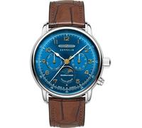 Zeppelin 9636-3 Montre Homme 100 ans de Méditerranée Phase de Lune Marron/Bleu