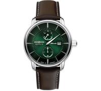 Zeppelin Atlantic 8426-4 - Montre mécanique homme 42 mm cadran vert bracelet cuir marron