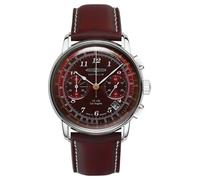 Zeppelin Chronographe À Quartz Lz 126 Los Angeles (42 Mm) Cadran Rouge 7614-6