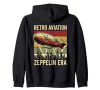 Zeppelin Era Retro Aviation Art Déco City Skyline Sweat à Capuche