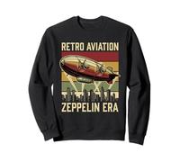 Zeppelin Era Retro Aviation Art Déco City Skyline Sweatshirt