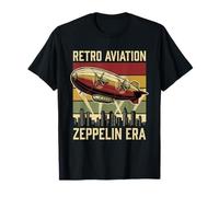 Zeppelin Era Retro Aviation Art Déco City Skyline T-Shirt