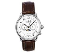 Zeppelin Montre pour homme Friedrichshafen 8536-1 Quartz Phase de lune Blanc 40 mm