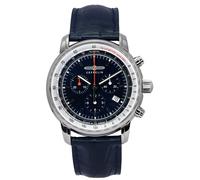 Zeppelin LZ 14 Cadran Bleu Quartz Chronographe Bracelet Cuir Z88883 pour Homme