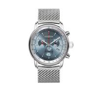 Zeppelin Montre Chronographe Quartz LZ 14 Marine 8886M-3 42mm Cadran Bleu Glacé Bracelet Acier