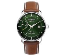 Zeppelin Atlantic Vert Cadran Cadran Automatique Z84624 Montre Pour Des Hommes
