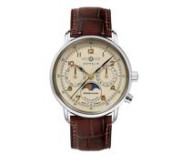 Zeppelin Montre Homme 9636-5 Moonphase Quartz Cuir Acier inoxydable Verre minéral 5 bar