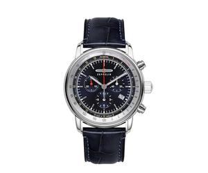 Zeppelin Série LZ14 Marine avec Bracelet en Cuir Aspect Crocodile