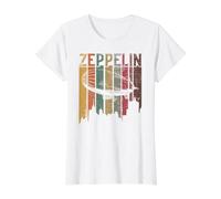 Zeppelin Vintage rétro - Dirigeable dirigeable Vieilli T-Shirt Graphique avec Valeur, Femme, Blanc, XL