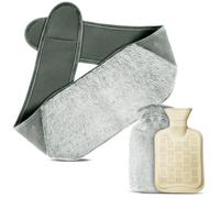 Zepphi 3 en 1 Bouillotte Ceinture, Bouillotte Regles Douloureuses, Bouillotte Peluche Ventre, Bouillotte de 1,2 l avec housse, En caoutchouc, Bouillotte eau Chaude pour Chauffe Main épaule Dos