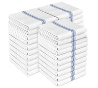 Zeppoli Lot de 30 torchons de Cuisine, 100% Coton Naturel, Doux et absorbants, Parfaits pour Le Bar (Blanc)