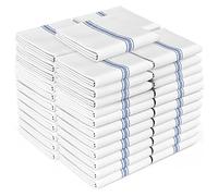 Zeppoli Lot de 45 torchons de Cuisine, 100% Coton Naturel, Doux et absorbants, pour Sac à Farine, pour Restauration (Blanc)