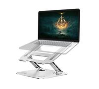 ZEPTRON Height Adjustable Laptop Stand for Desk - Ergonomic Portable & Non-Slip Laptop Riser Holder - Compatible with MacBook Pro, Dell, HP, Lenovo, and More Laptops/Notebooks up to 15.6"- (Silver)