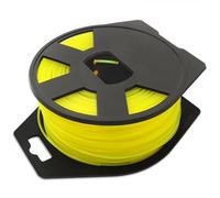 Zeqeey Fil de débroussailleuse rond en nylon - 1,6 mm x 100 m - Pour débroussailleuse et tondeuse électrique - Jaune - 0,2 cm