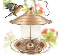 Zeqeey Mangeoire à oiseaux en métal à suspendre pour l'extérieur - Mangeoire pour graines pour l'alimentation des pinsons sauvages et des rouges-gorges dans le jardin