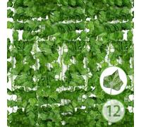Zequech 12 x 2,1 m de lierre artificiel, feuilles de 4 cm, fêtes de mariage, artisanat d'une échelle de jardin enchanteresse pour cuisine, balcon, festival, art suspendu, décoration murale