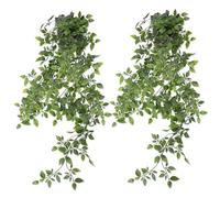 Zequech 2 Potiche de Datura, Plante Verte Simulée, Potiche à Suspendre, Scène Polyvalente, Balcon Intérieur et Extérieur, Bureau, Décoration de Mariage en Plein Air, Paysage Artificiel