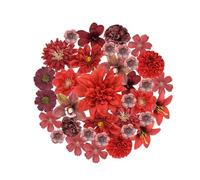 Zequech 35 Pièces Fleurs Artificielles, Mini Fausse Fleur Artificielle Décoratives pour Bouquet de Mariée Couronne Mariage Fête Festival Maison Jardin Bricolage Artisanat (Rouge)